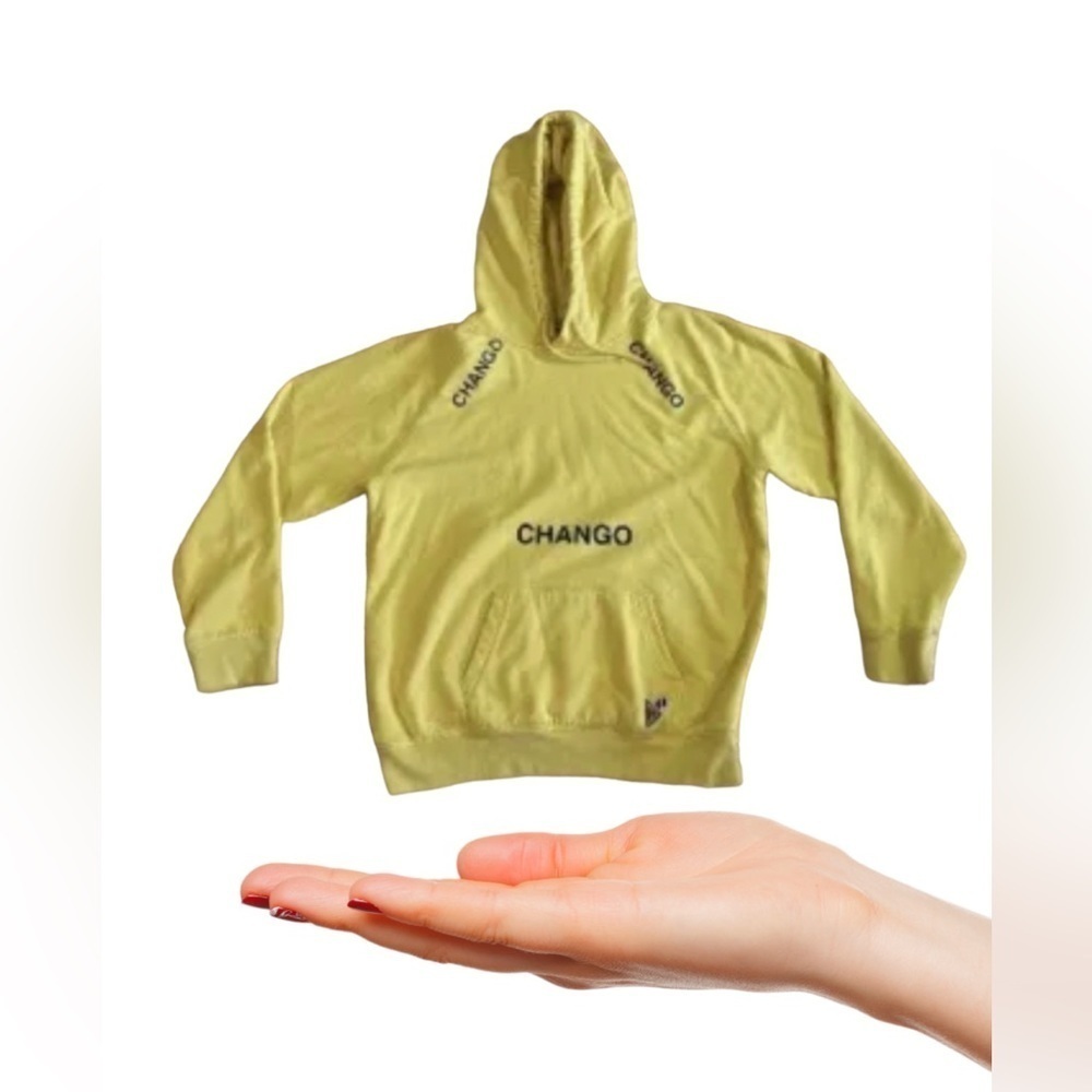 Hoodies chango sweater yellow Cotton one big pocket tie hoodie